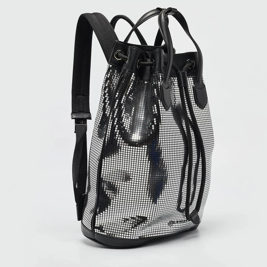 Burberry  Black/silver Mirror Effect Suede And Leather Backpack 2