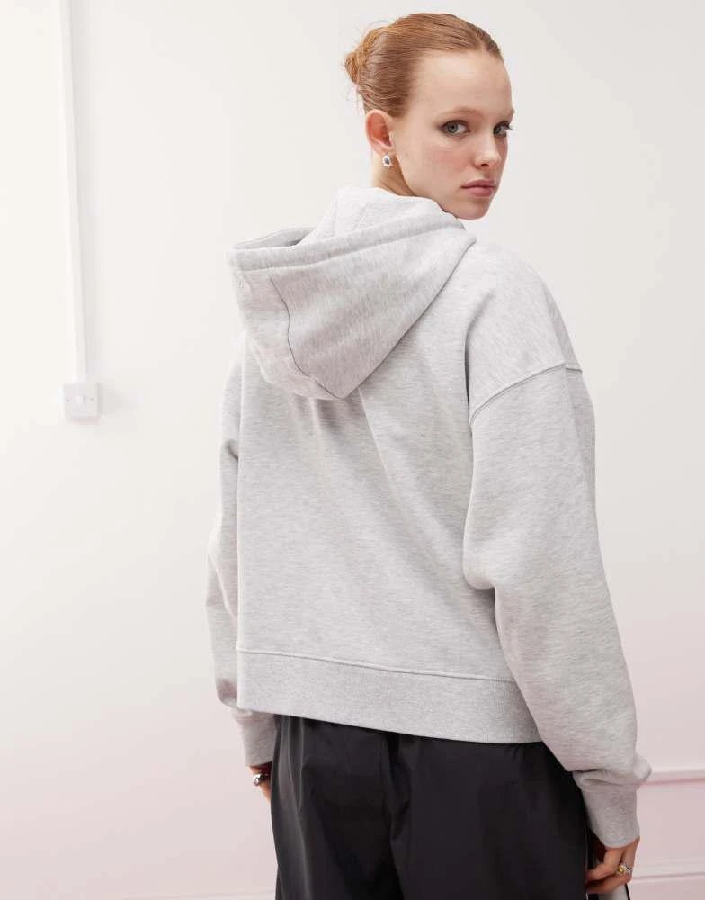 COLLUSION COLLUSION zip through boxy hoodie in grey marl 4