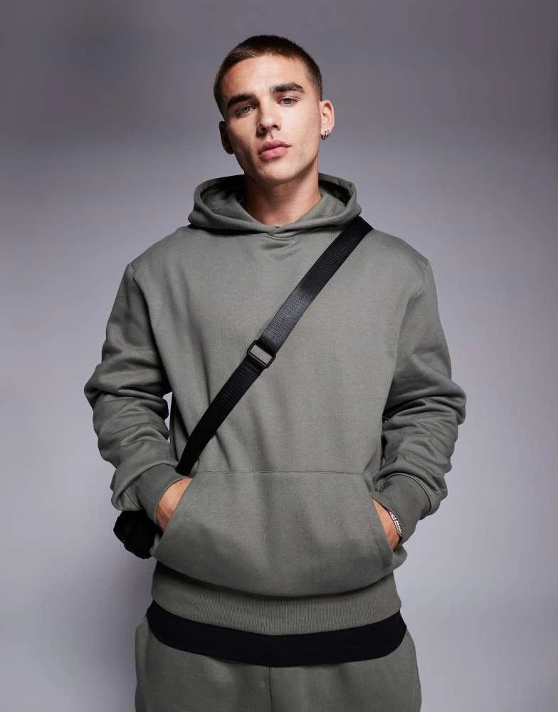 ASOS ASOS DESIGN premium heavyweight oversized hoodie 400gsm in khaki 1