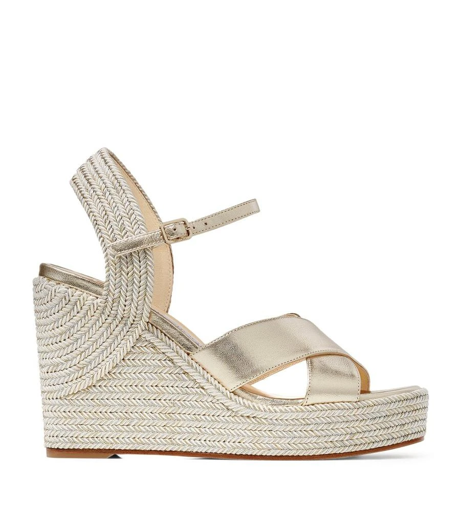 Jimmy Choo Dellena 100 Leather Wedge Sandals 1