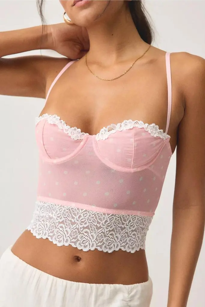 Out From Under Out From Under Adrena Mesh + Lace Underwire Corset Cami