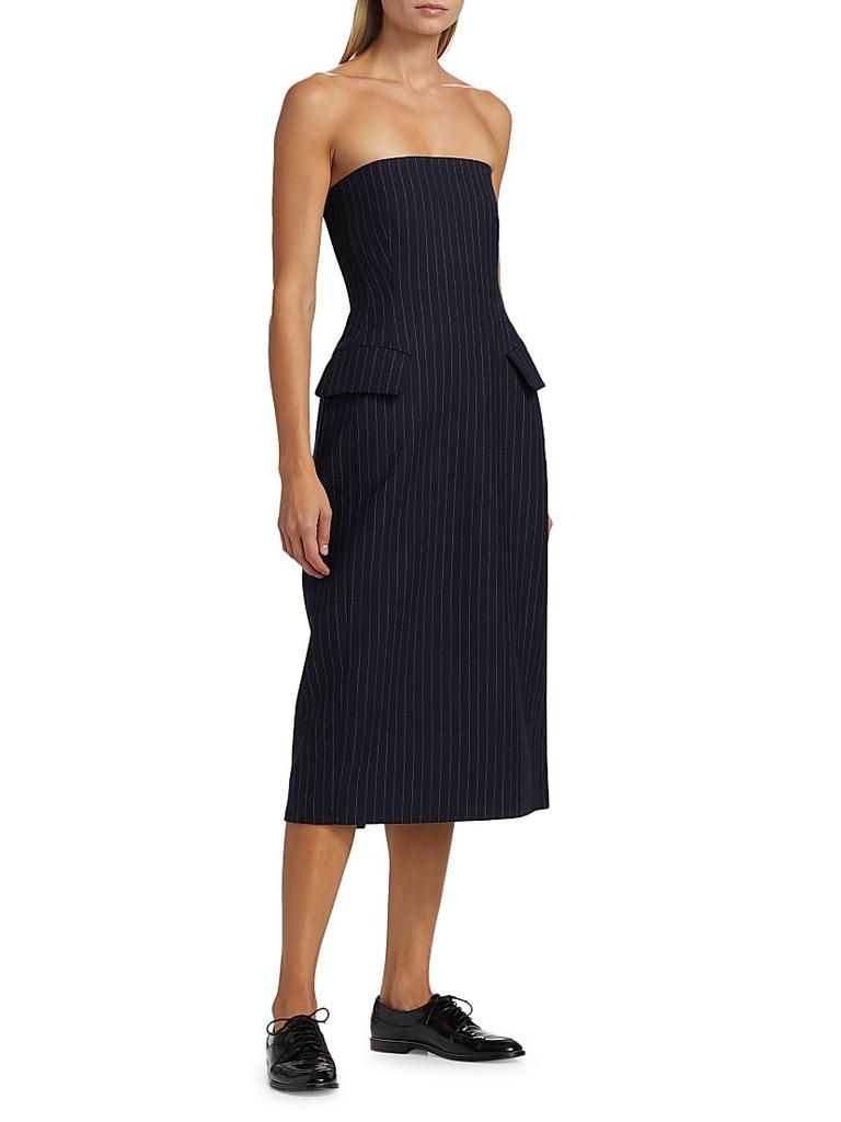 Shop Pinstriped Tailored Bustier Dress on Sale at BeyondStyle