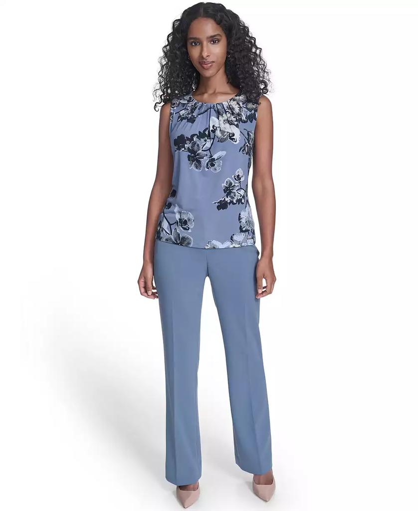 Calvin Klein Women's Printed Sleeveless Pleated Top