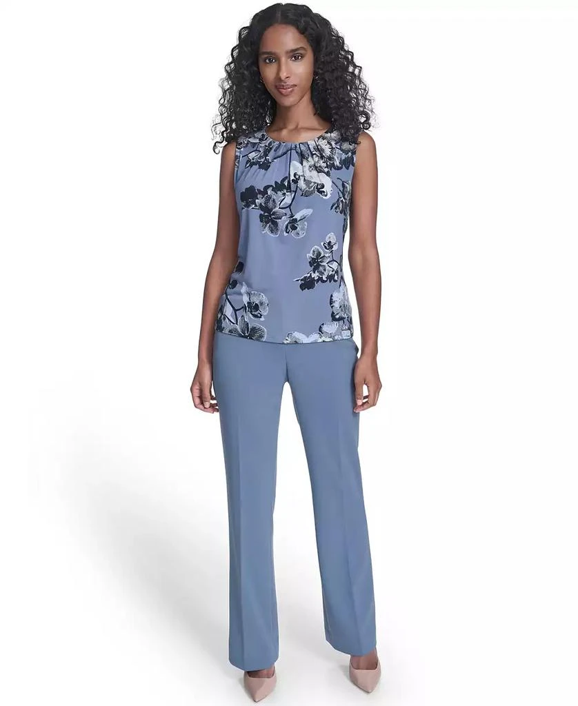 Calvin Klein Women's Printed Sleeveless Pleated Top 2