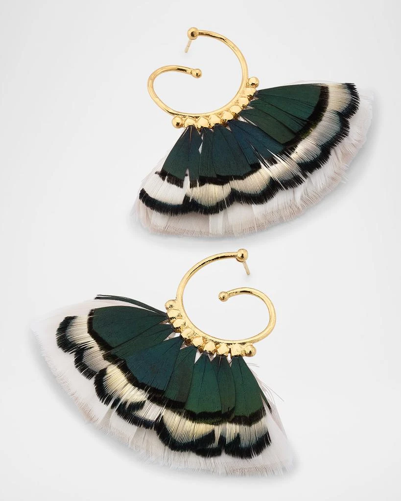 GAS Bijoux Buzios Mini Feather Fan Hoop Earrings 3