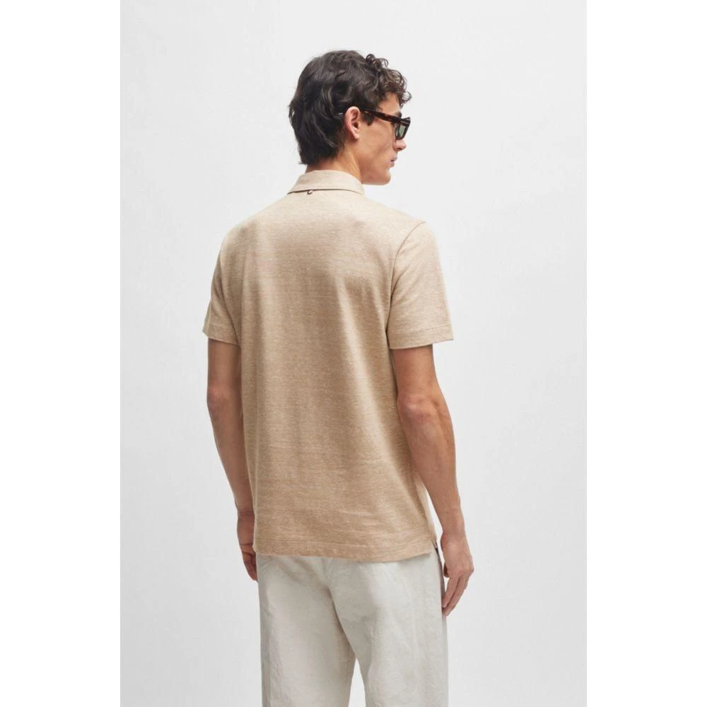 BOSS Regular-fit polo shirt in cotton and linen 4