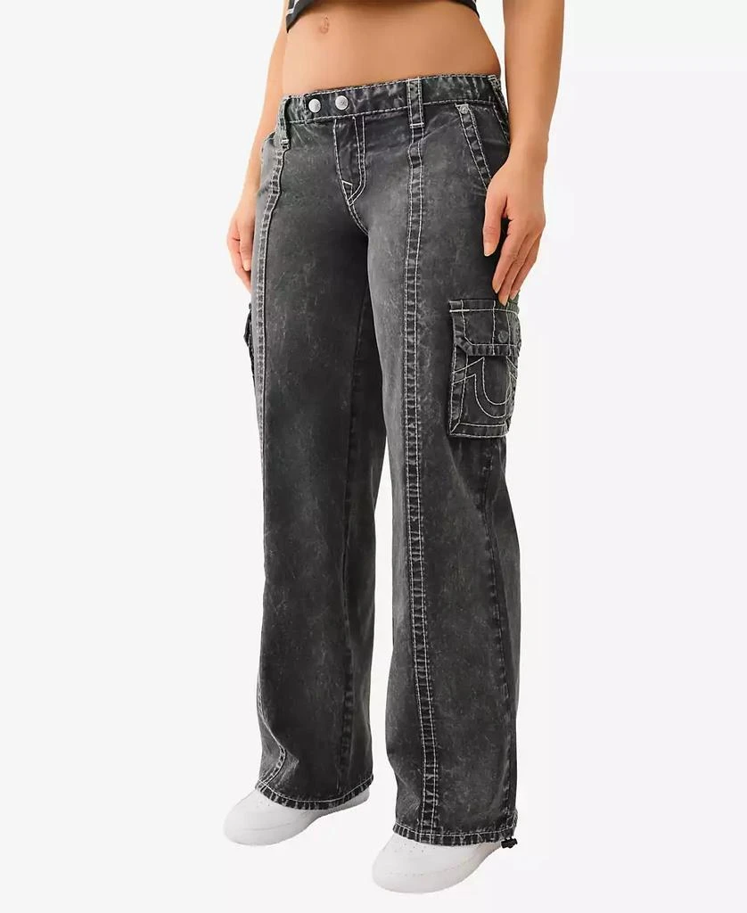 True Religion Women's Nathalie Relaxed Big T Cargo Jeans 3