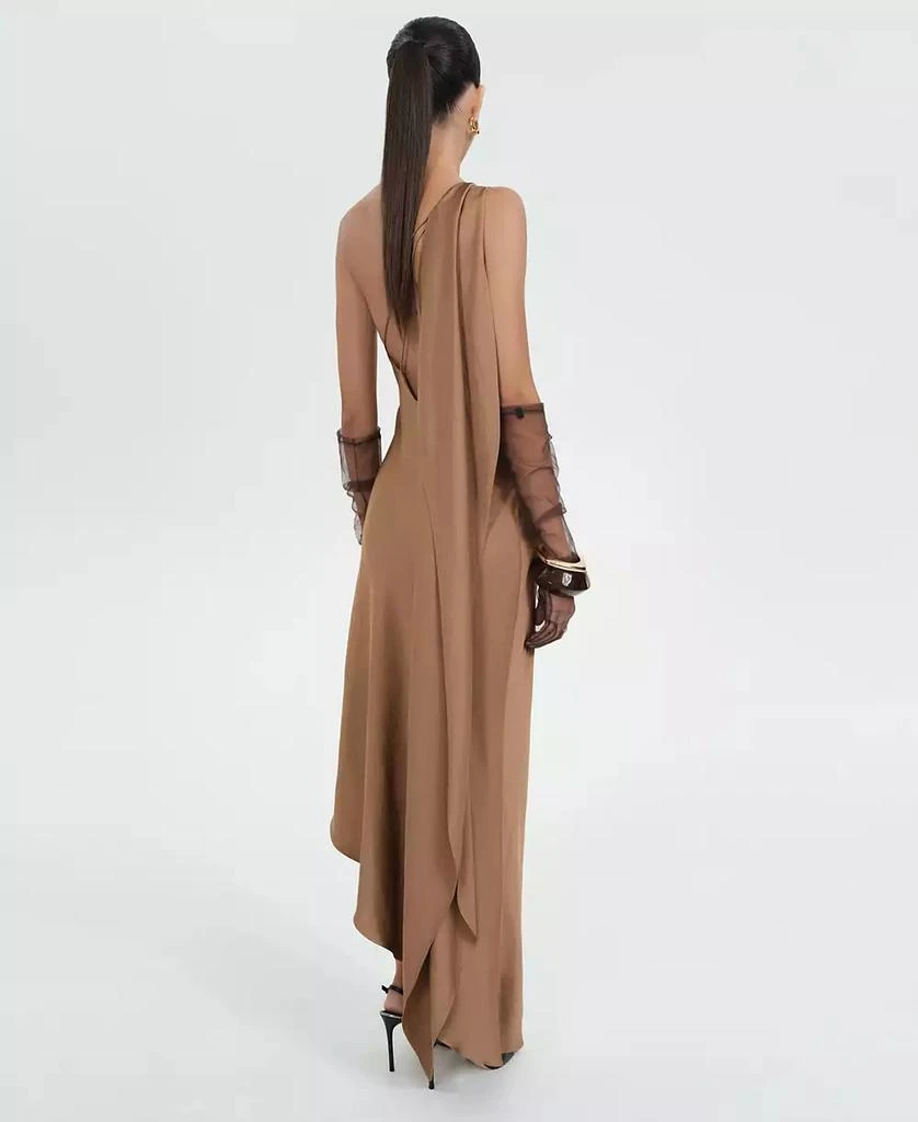 Mango Women's Long Asymmetrical Cape Dress 2