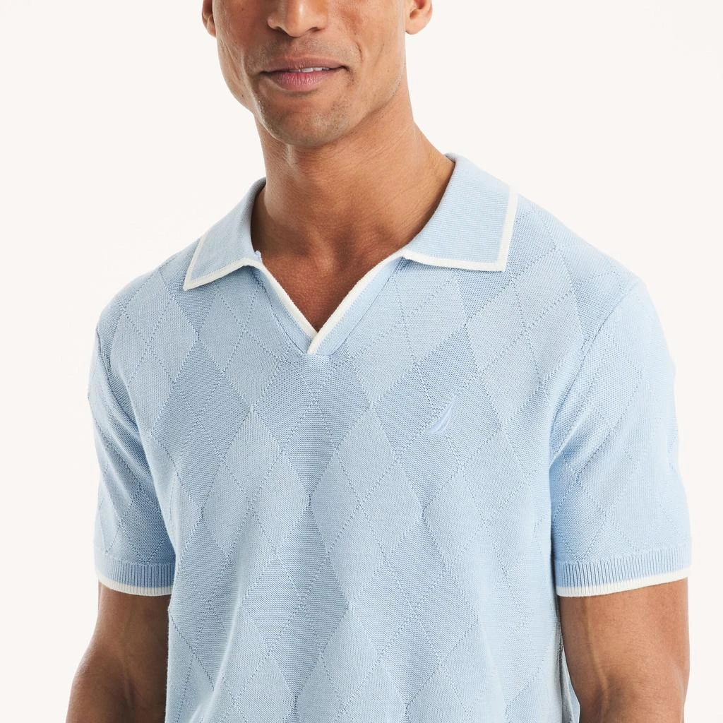Nautica Mens Textured Argyle Sweater Polo 2