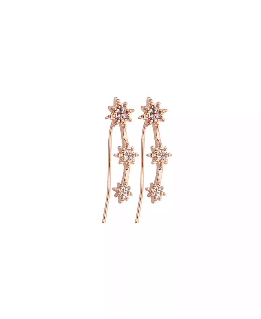 Nicole Miller Crystal Stones with Gold-Tone Ear Cuff, Crawler and Hoop trio Earrings Set, 6 pieces 4