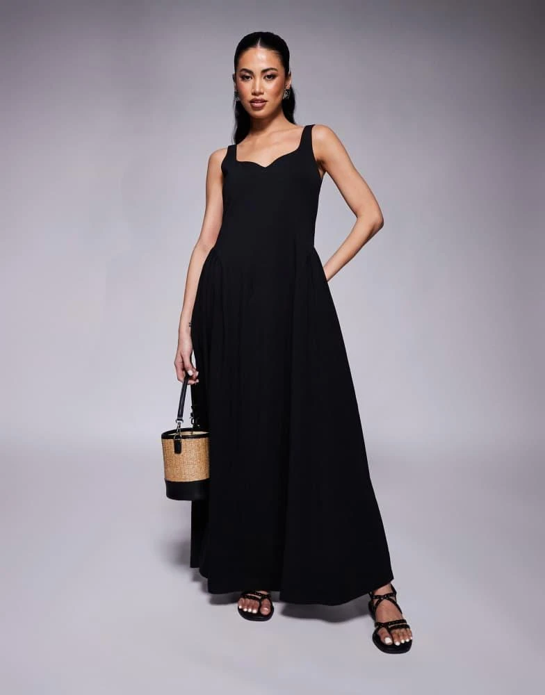 ASOS ASOS DESIGN summer maxi dress with full skirt in black 4