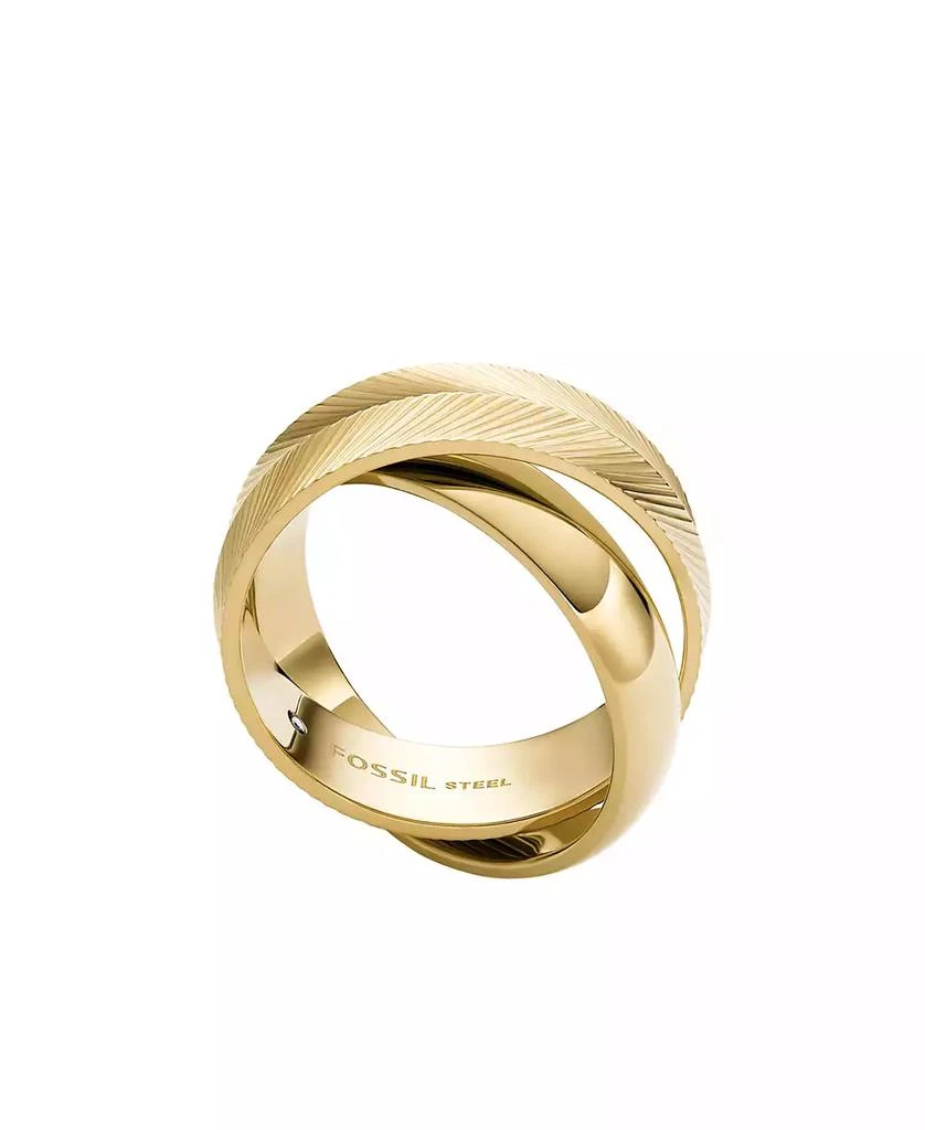 Fossil Harlow Interlocking Links Stainless Steel Band Ring 3