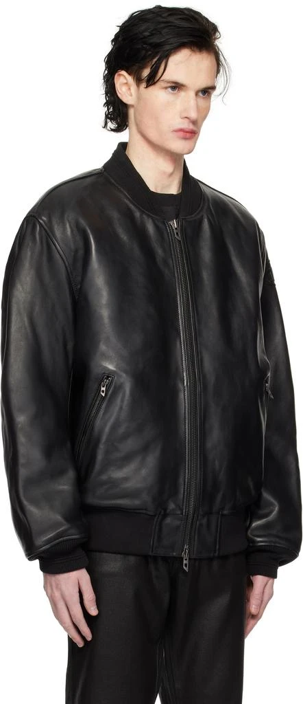 Diesel Black L-Khan Leather Bomber Jacket 2