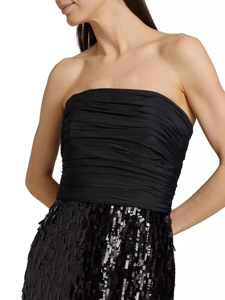 Pamella Roland Strapless Ruched Sequin Gown 6