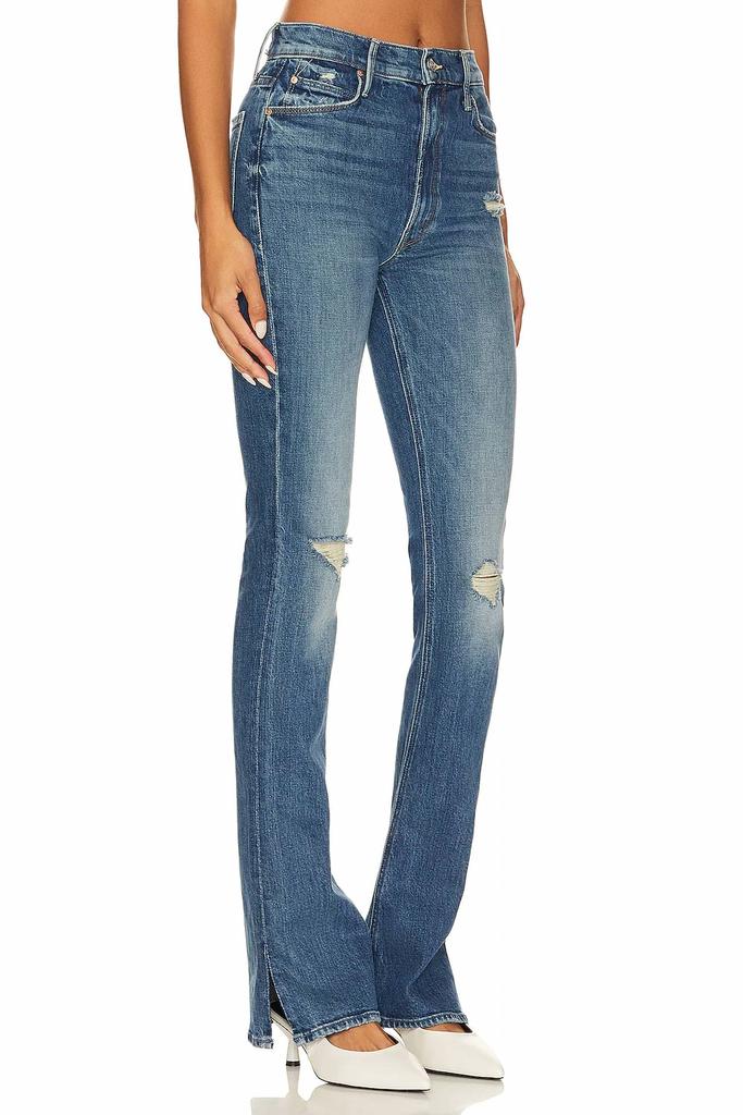 Mother High Waisted Runaway Slice Heel Jeans In Morning Chores