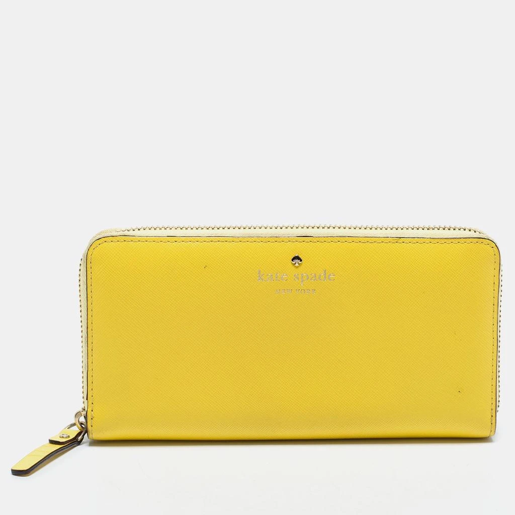 Kate Spade Yellow Leather Zip Around Wallet 1