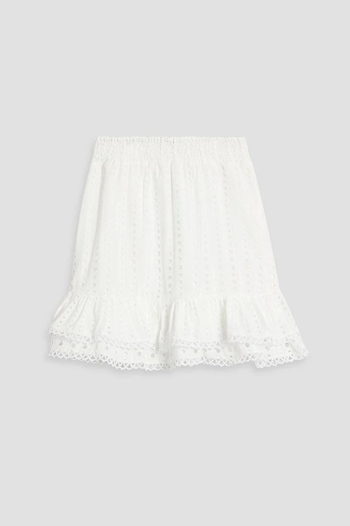 Charo Ruiz Ibiza Ruffled broderie anglaise cotton-blend mini skirt 1