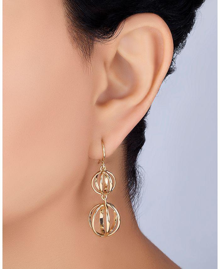 L. Klein 18K Yellow Gold Prisma Cage Earrings