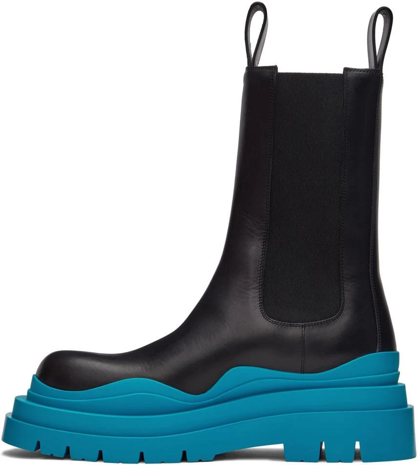 Bottega Veneta Black & Blue Tire Chelsea Boots 3