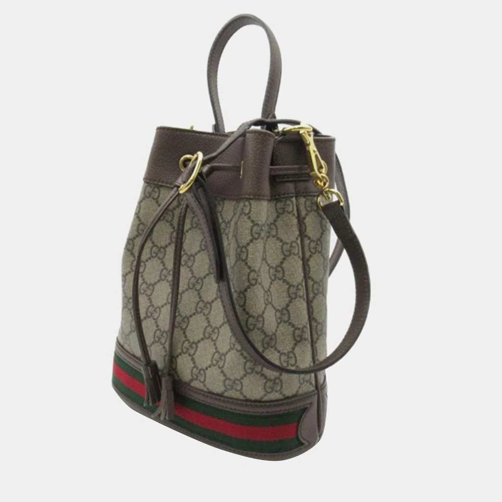 Gucci Gucci Brown Canvas GG Supreme Small Ophidia Bucket Bag 2