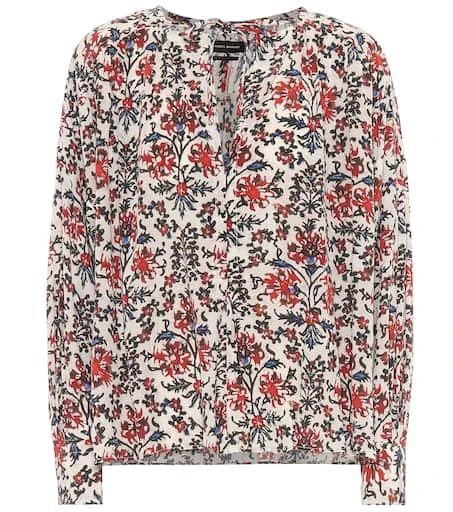 Isabel Marant Amba floral stretch-silk blouse 1