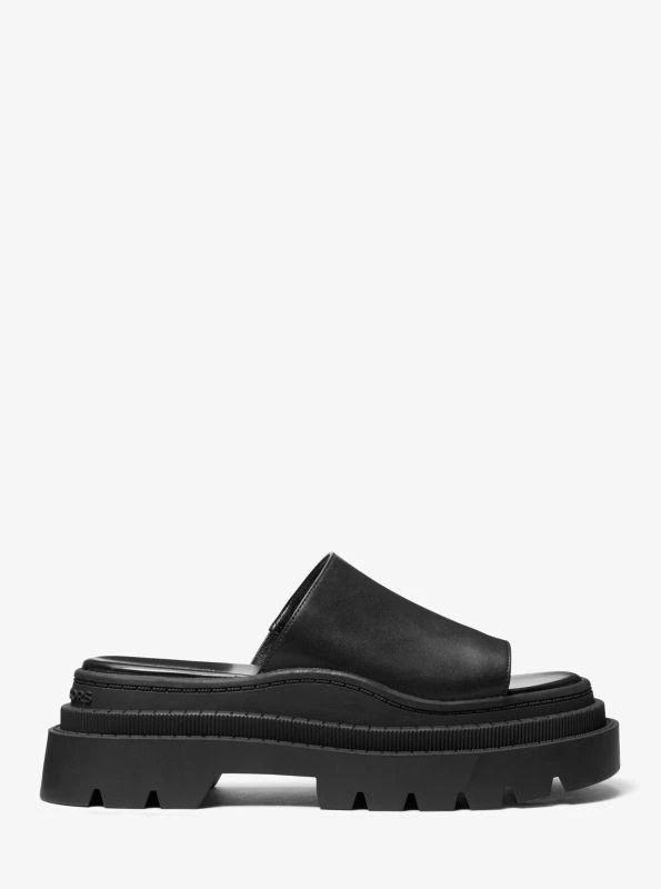 Michael Kors Kendra Leather Platform Slide Sandal 2