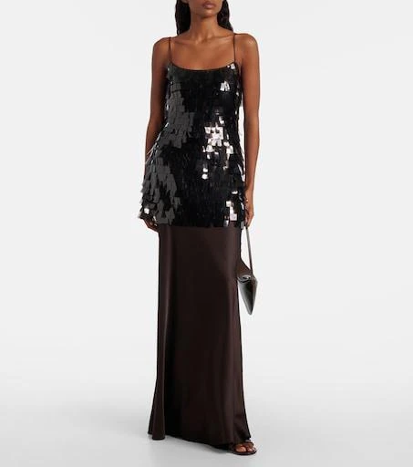 staud sequin dress STAUD, Casey in Bronze, Size 2 STAUDs Safi maxi dress is made from tulle thats covered in light Staud Mesa Earth Sequin Strappy