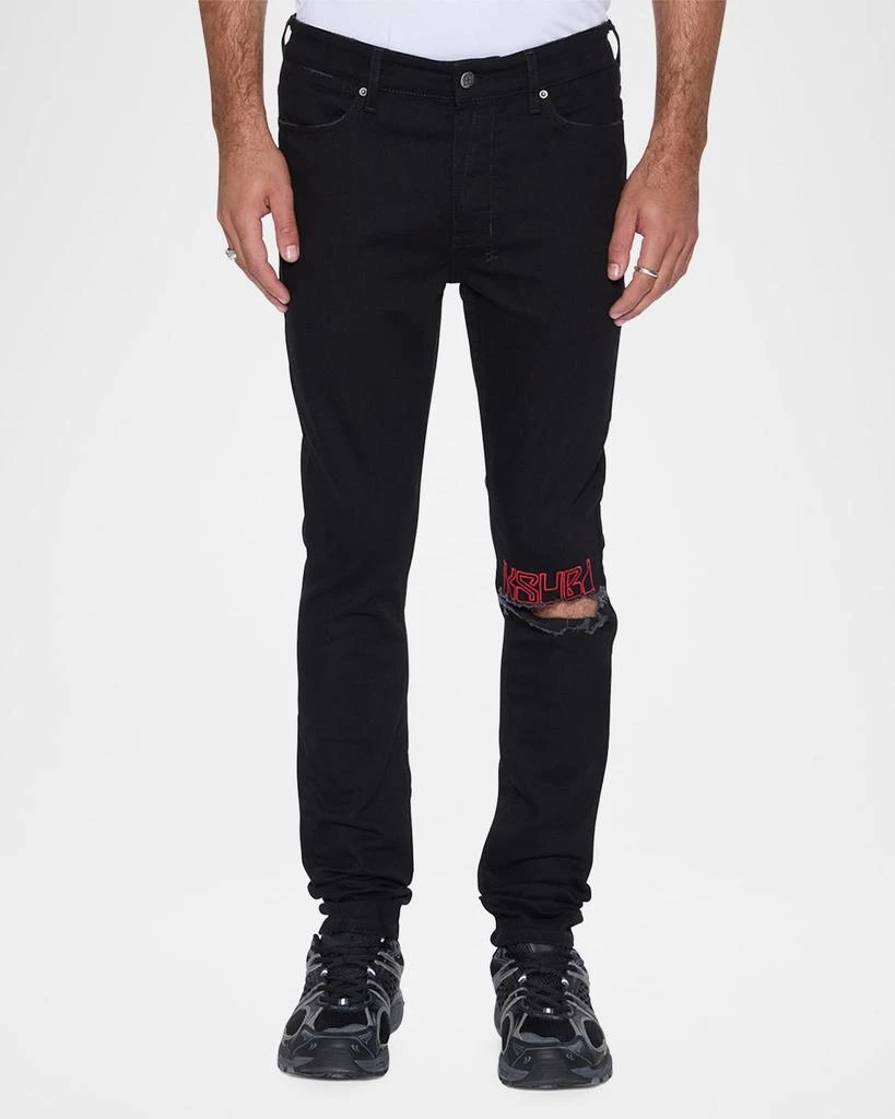 Ksubi Men's Van Winkle Laid Black Sting Skinny Jeans 4
