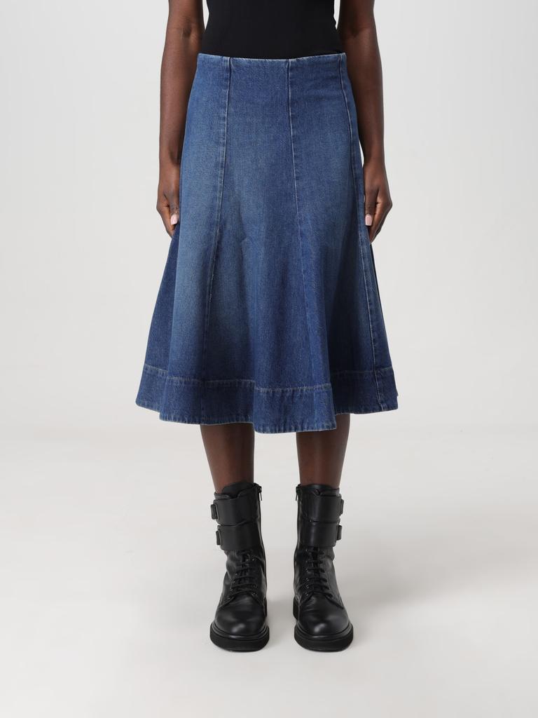 Khaite Fitted Leather Skirt With Front Button Closure
