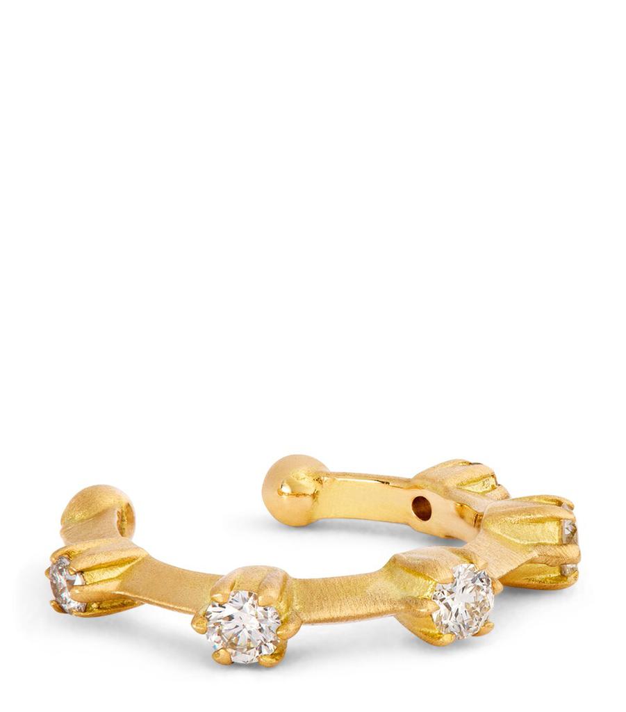 Jade Trau Yellow Gold and Diamond Celestial Kismet Ear Cuff
