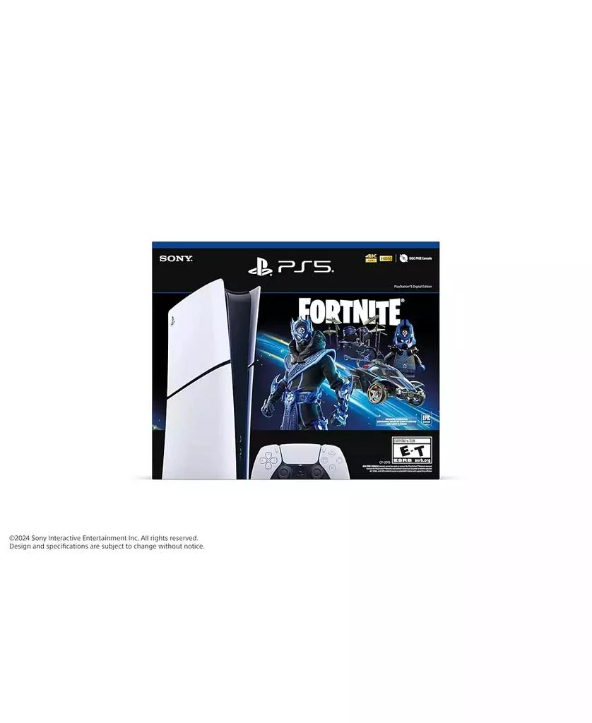 Playstation Sony PS5 Slim Digital Fortnite Bundle + Chroma Indigo Controller + Blue Accs Lot 2