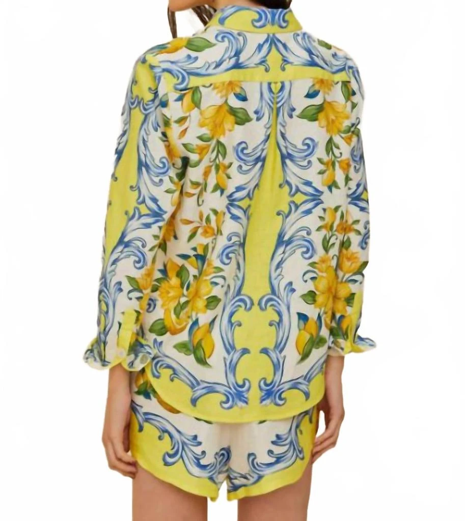 Farm Rio Sicily Scarf Shirt In Off-White 2