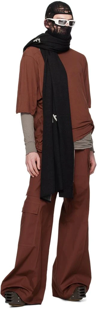Rick Owens Black & Off-White Subhuman Blanket Scarf 3