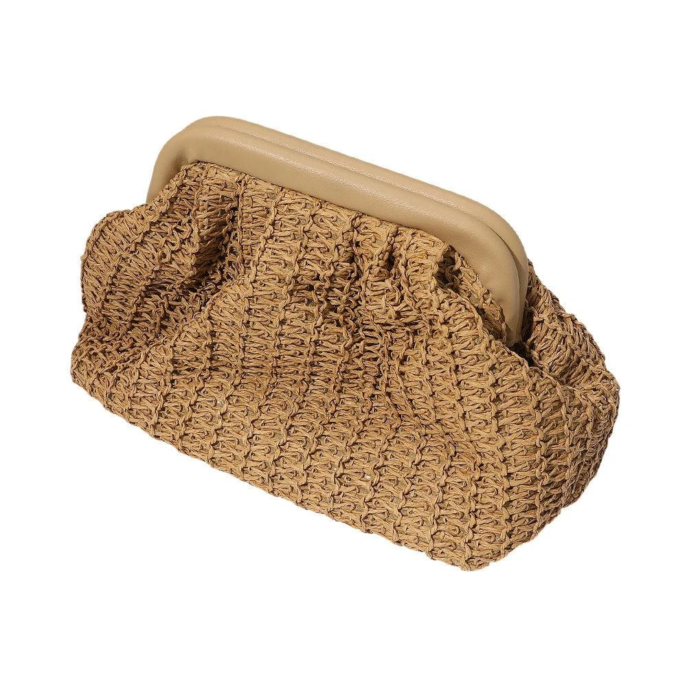 FASHNZFAB Woven Raffia Clutch Purse Bag / Crossbody Bag 2