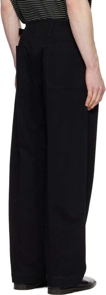 Lemaire Black Pleated Carrot Trousers 3