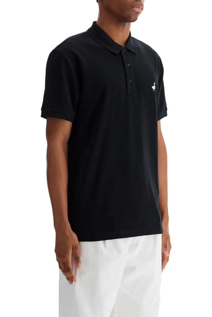 Moschino men's black cotton polo with duck embroidery 2