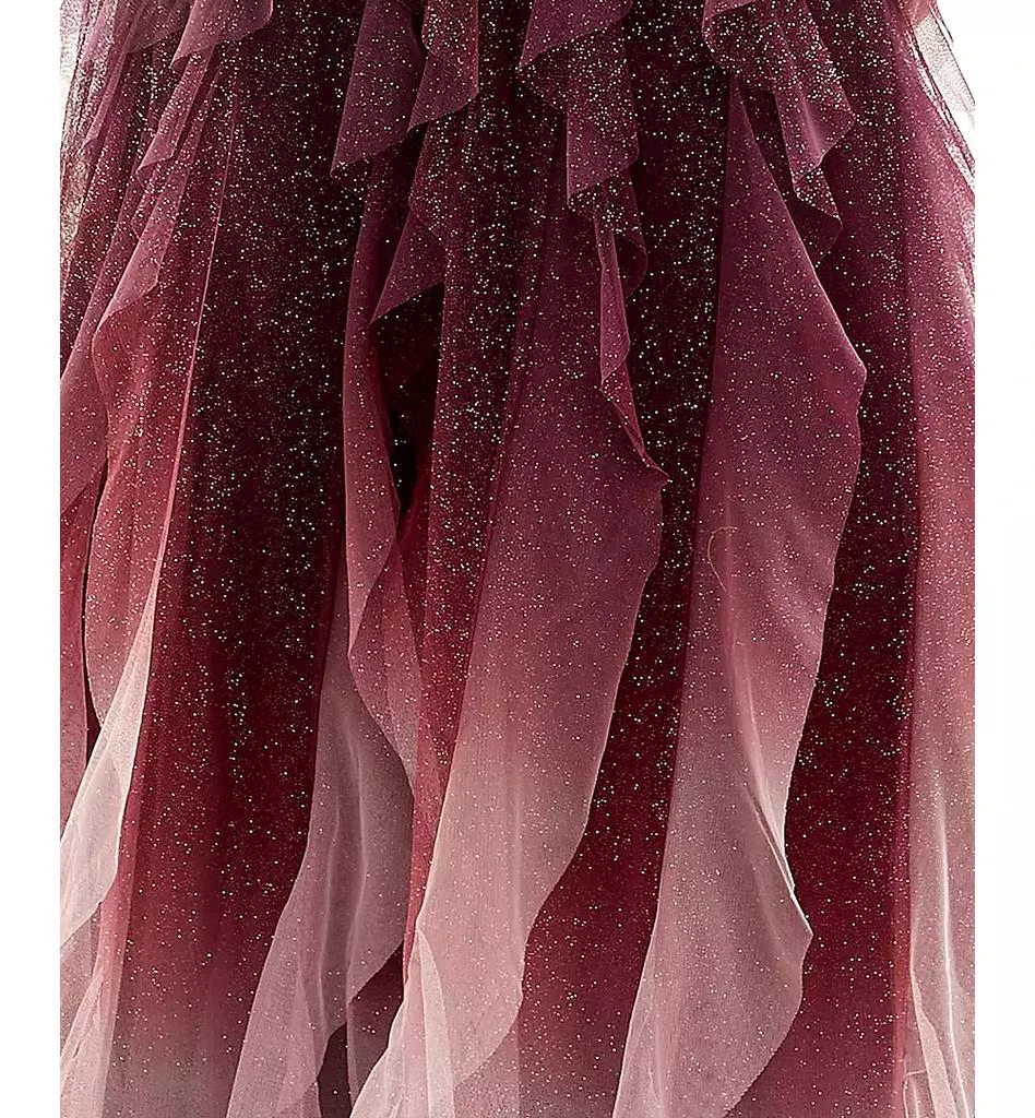 pear culture Juniors' Corkscrew-Ruffled Strapless Gown 4