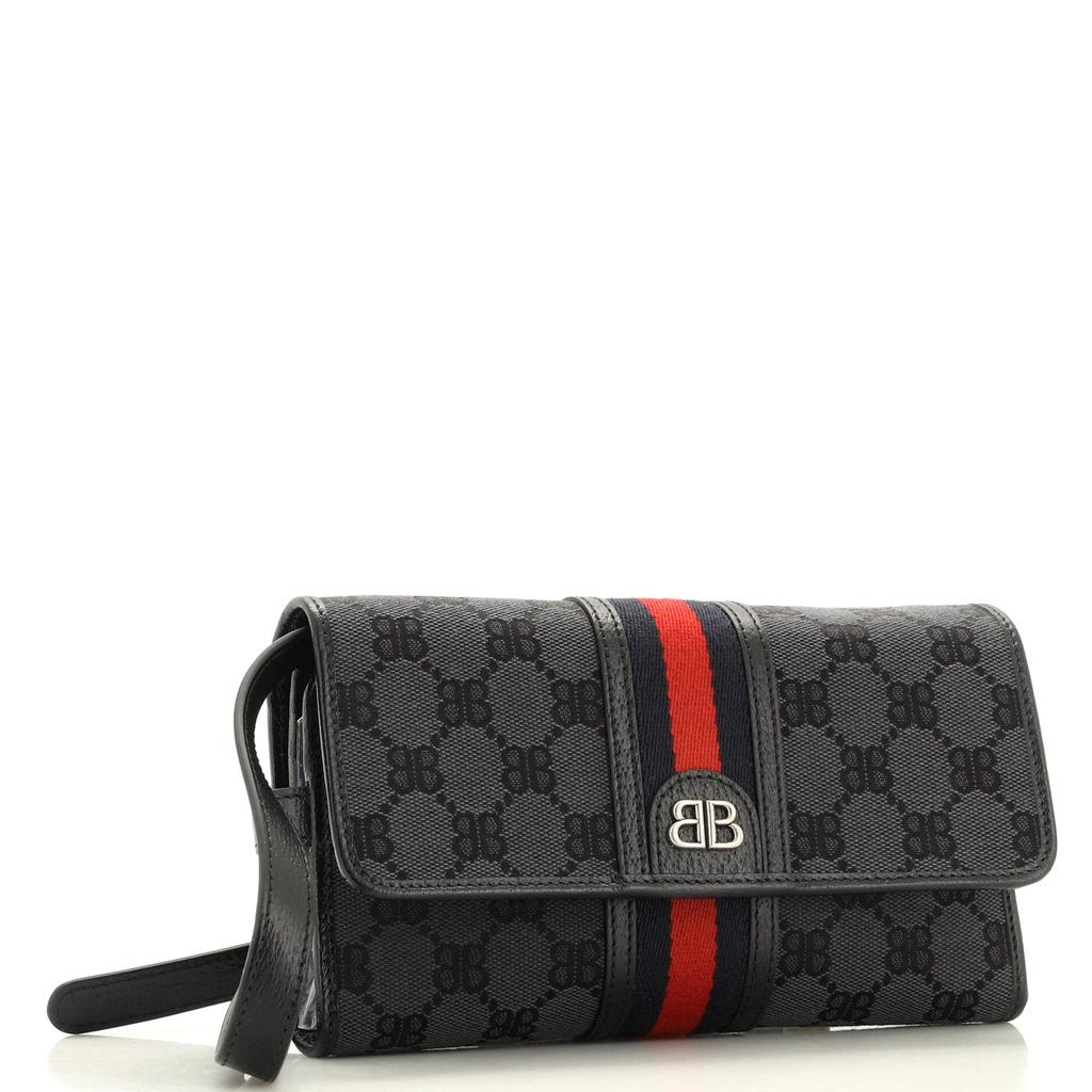 Balenciaga x Gucci The Hacker Wallet on Strap BB Coated Canvas