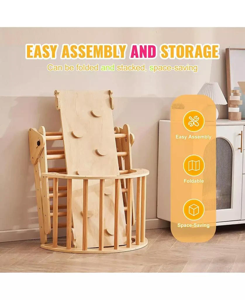 SUGIFT 5-in-1 Pikler Triangle Climber with Ramp 
Arch 2