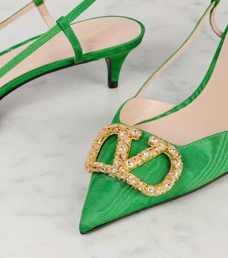 Valentino VLogo 40 satin slingback pumps 5