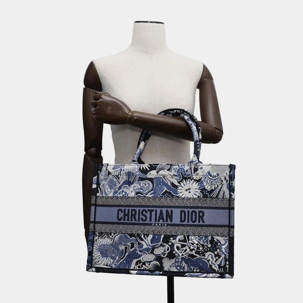 Dior Dior Navy Canvas Embroidered Book Tote Medium Tote  Bag 8