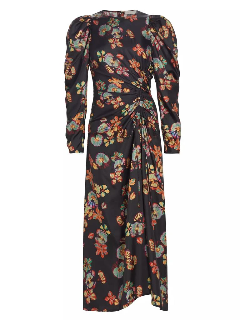 Ulla Johnson Amalie Gathered Floral Silk Midi-Dress 1