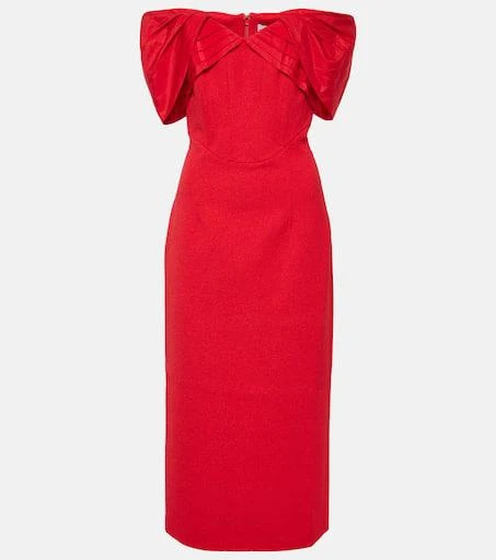 REBECCA VALLANCE Chiara off-shoulder crêpe midi dress 1