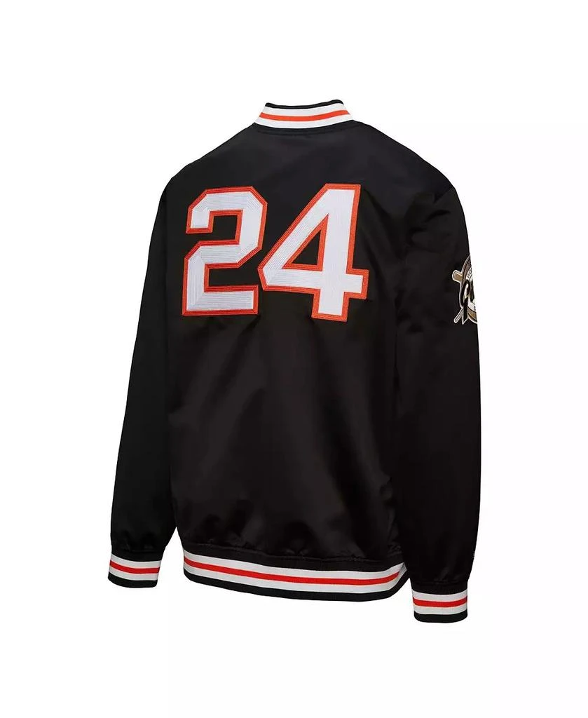 Mitchell & Ness Men's Willie Mays Black San Francisco Giants Legends Collection Vintage Satin Full-Snap Jacket 4