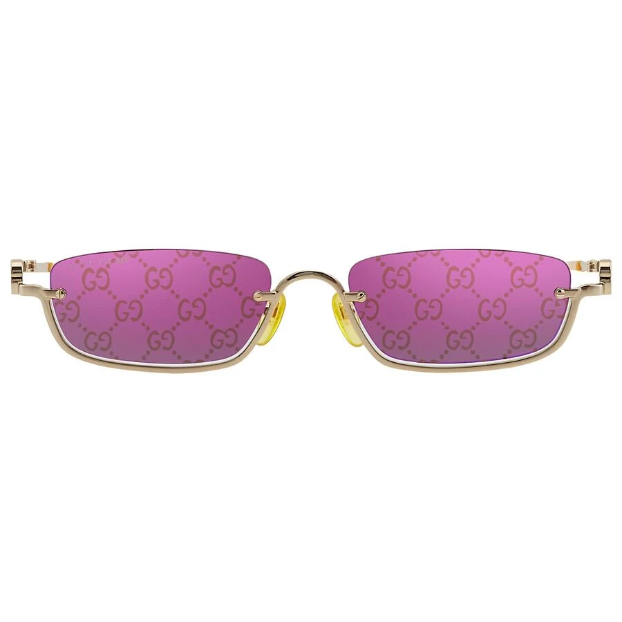 Shop Violet Logo Rectangular Unisex Sunglasses GG1278S 005 