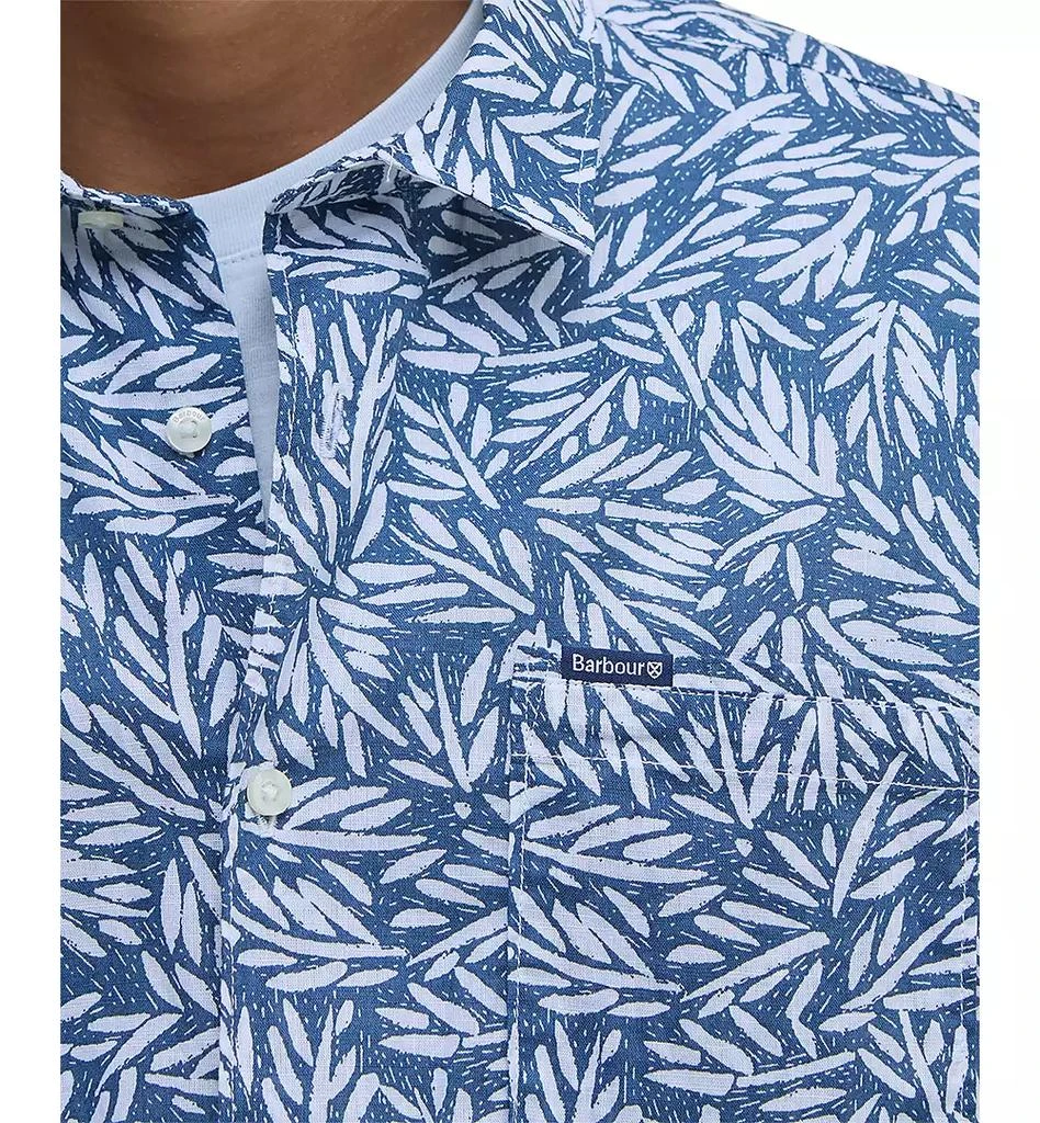 Barbour Men
s Jackstone Short Sleeve Button-Front Leaf Print Shirt 4