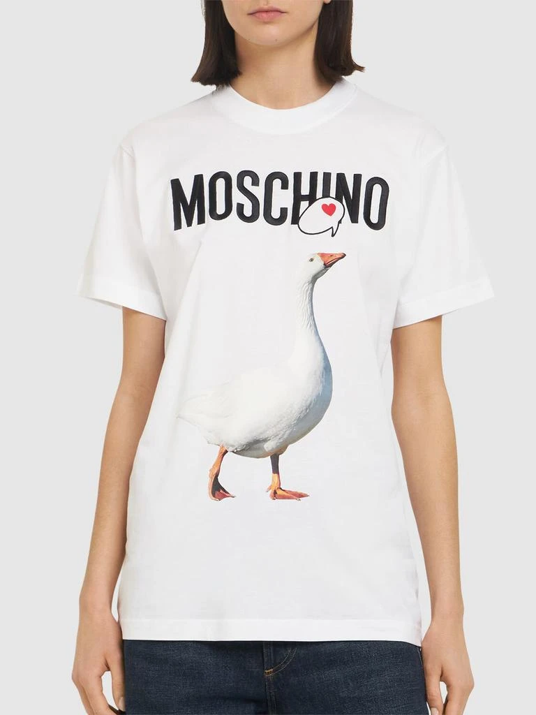 MOSCHINO Logo Printed Cotton Jersey T-shirt 2