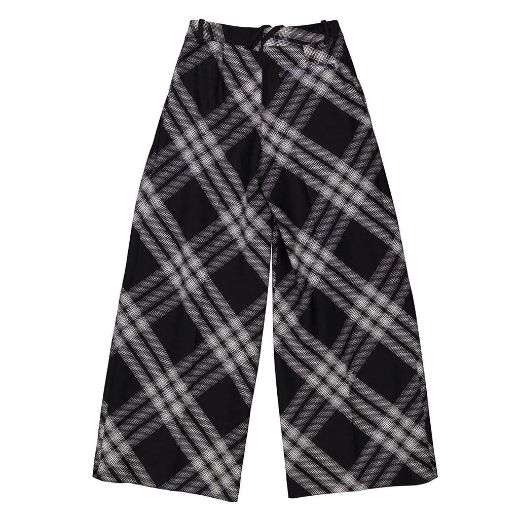 Burberry Wide-Leg Tartan Wool Boyfriend Trousers 2