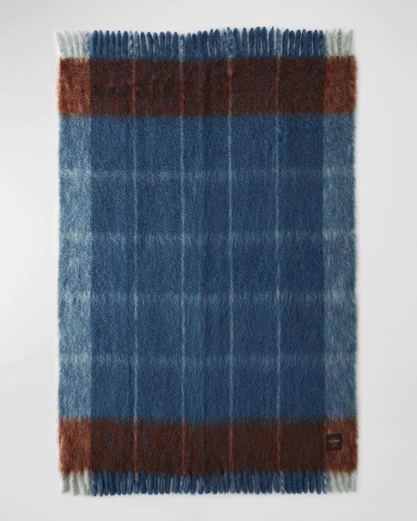 Mantas Ezcaray Twist Frame Collection Mohair-Blend Throw Blanket 3