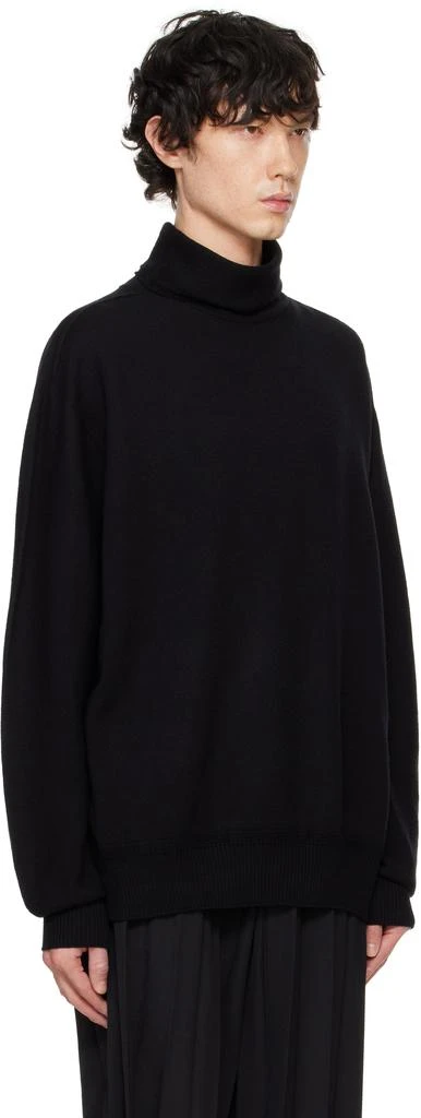 Homme Plissé Issey Miyake Black Wool Smooth Knit Turtleneck 2